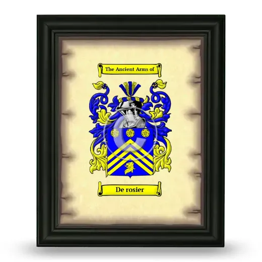 De rosier Coat of Arms Framed - Black