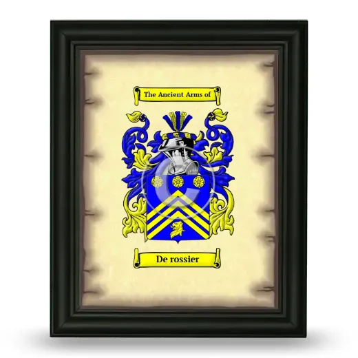 De rossier Coat of Arms Framed - Black