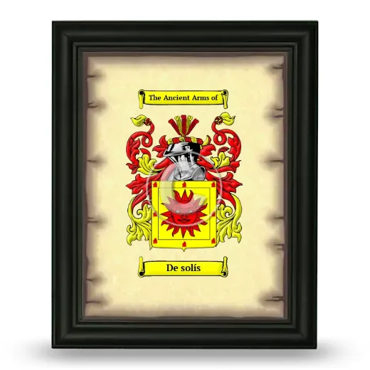 De solís Coat of Arms Framed - Black