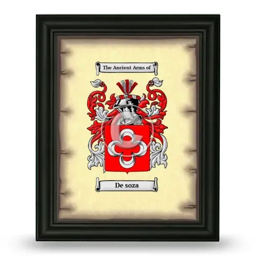De soza Coat of Arms Framed - Black