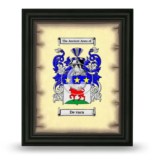 De vaca Coat of Arms Framed - Black