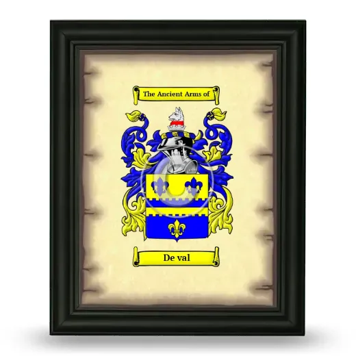 De val Coat of Arms Framed - Black