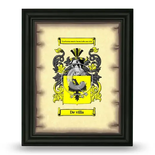 De villa Coat of Arms Framed - Black