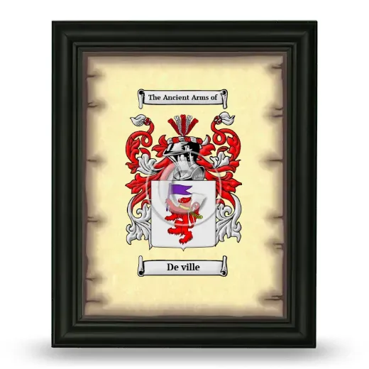 De ville Coat of Arms Framed - Black
