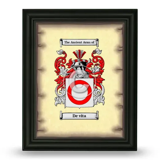 De vita Coat of Arms Framed - Black