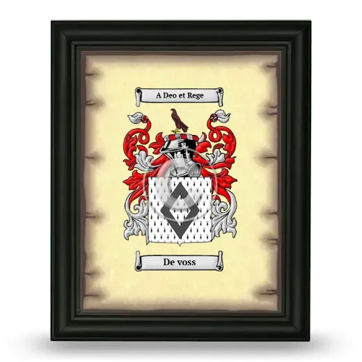 De voss Coat of Arms Framed - Black