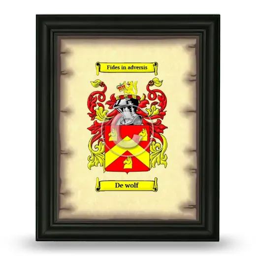 De wolf Coat of Arms Framed - Black