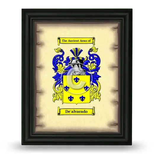 De'alvarado Coat of Arms Framed - Black