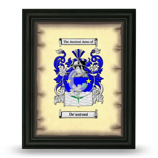 De'antoni Coat of Arms Framed - Black