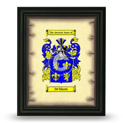 De'blasis Coat of Arms Framed - Black