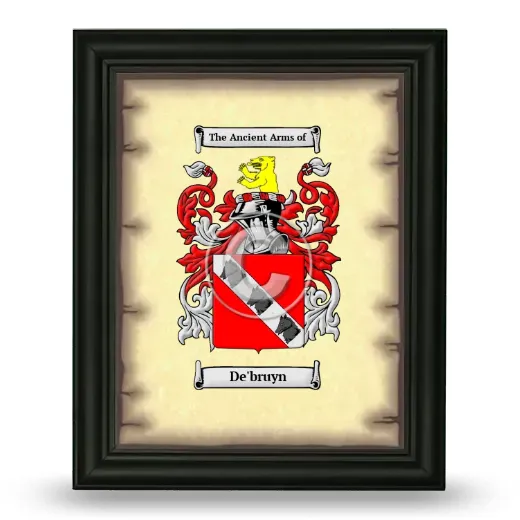 De'bruyn Coat of Arms Framed - Black