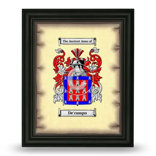 De'campo Coat of Arms Framed - Black