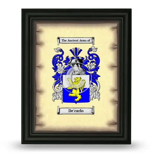 De'carlo Coat of Arms Framed - Black