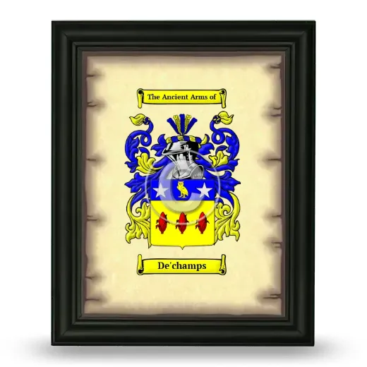 De'champs Coat of Arms Framed - Black