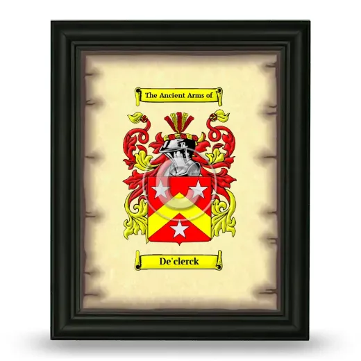 De'clerck Coat of Arms Framed - Black