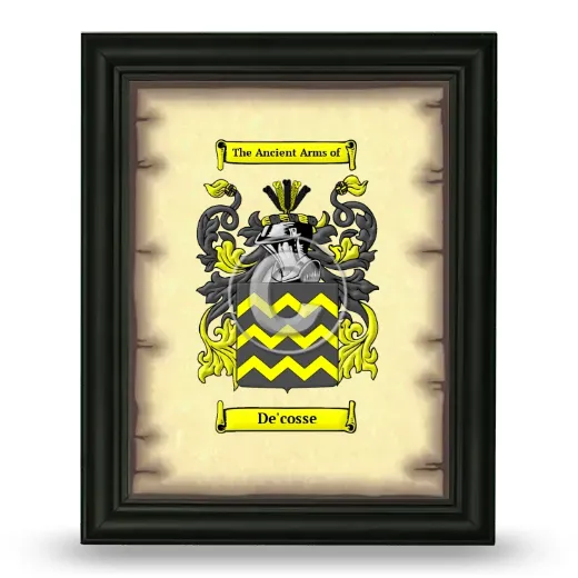 De'cosse Coat of Arms Framed - Black