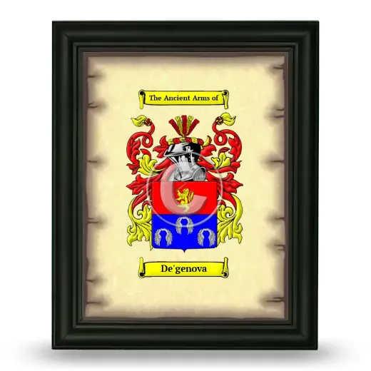 De'genova Coat of Arms Framed - Black