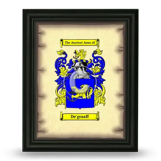 De'graaff Coat of Arms Framed - Black