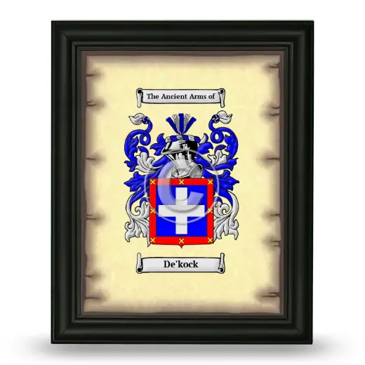 De'kock Coat of Arms Framed - Black