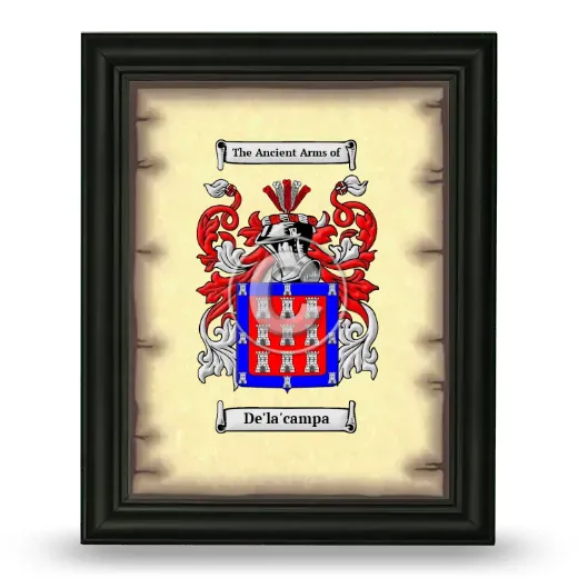 De'la'campa Coat of Arms Framed - Black