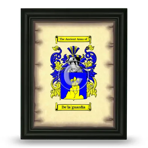 De'la'guardia Coat of Arms Framed - Black