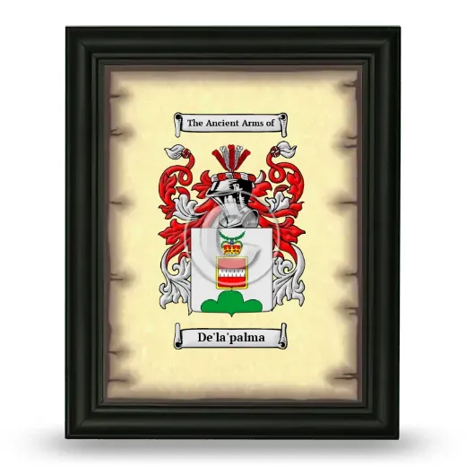 De'la'palma Coat of Arms Framed - Black