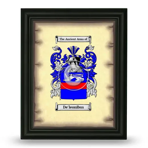De'leonibus Coat of Arms Framed - Black