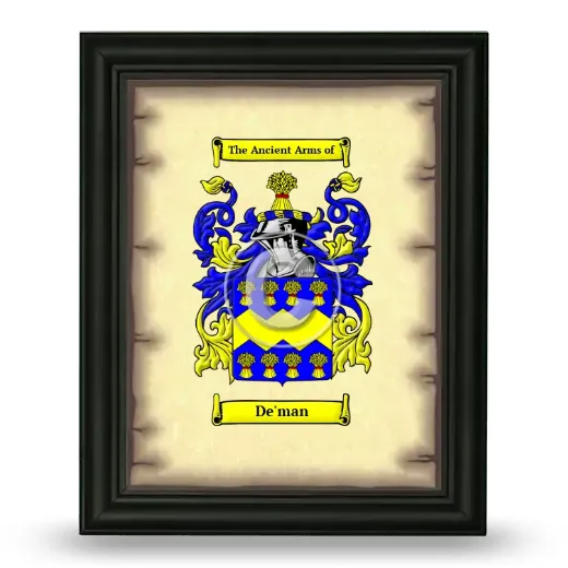 De'man Coat of Arms Framed - Black
