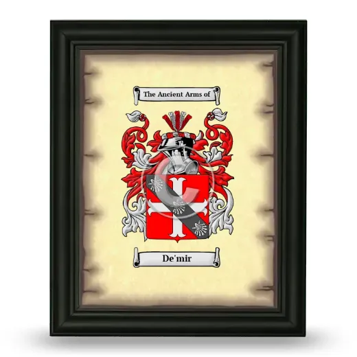 De'mir Coat of Arms Framed - Black