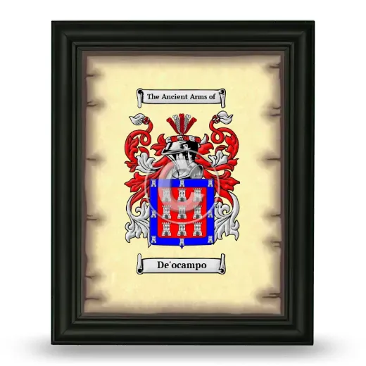 De'ocampo Coat of Arms Framed - Black
