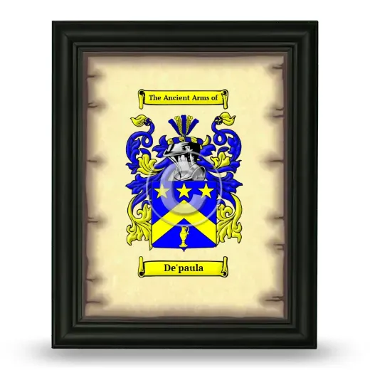 De'paula Coat of Arms Framed - Black