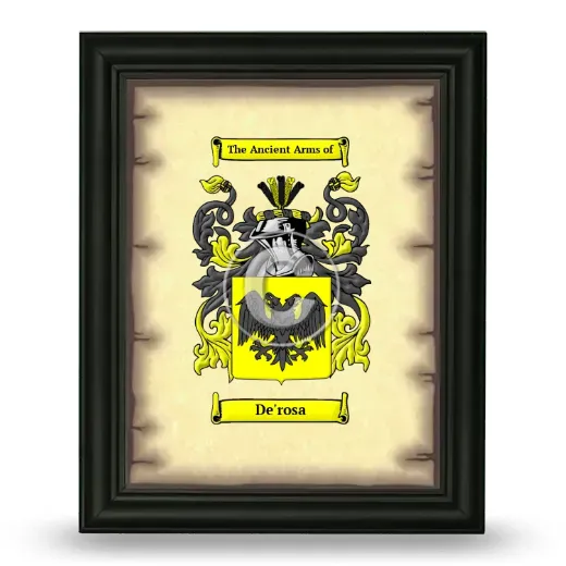 De'rosa Coat of Arms Framed - Black