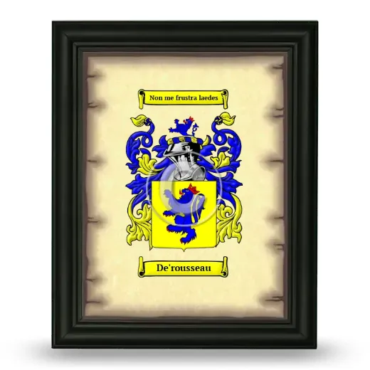 De'rousseau Coat of Arms Framed - Black