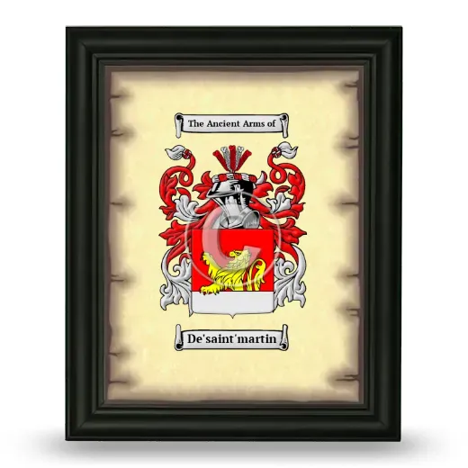 De'saint'martin Coat of Arms Framed - Black