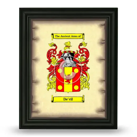 De'vil Coat of Arms Framed - Black