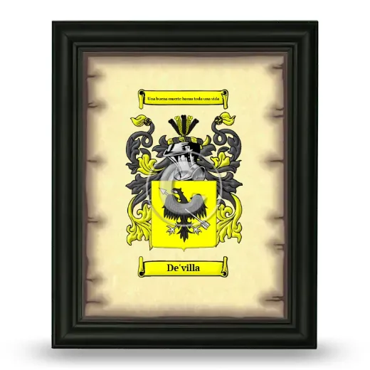 De'villa Coat of Arms Framed - Black