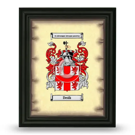 Deák Coat of Arms Framed - Black