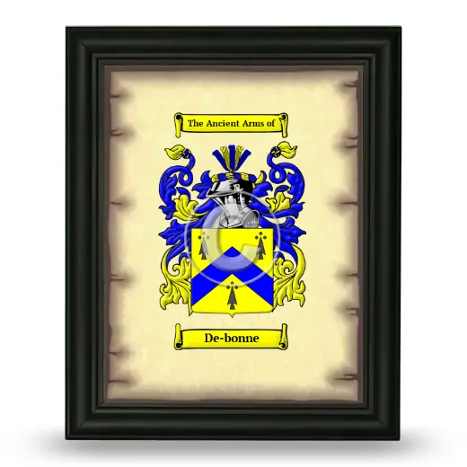 De-bonne Coat of Arms Framed - Black