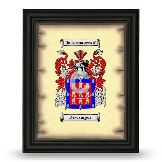 De-campos Coat of Arms Framed - Black