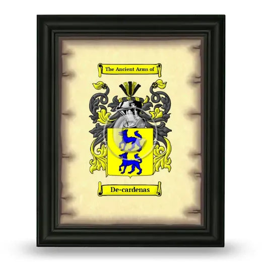 De-cardenas Coat of Arms Framed - Black