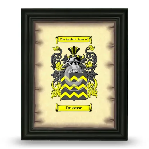 De-cosse Coat of Arms Framed - Black