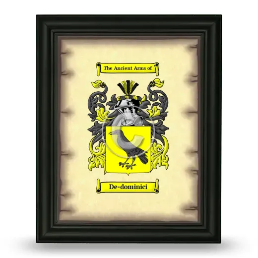 De-dominici Coat of Arms Framed - Black