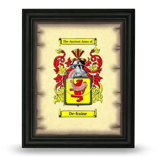 De-fraine Coat of Arms Framed - Black