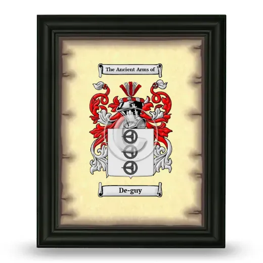 De-guy Coat of Arms Framed - Black