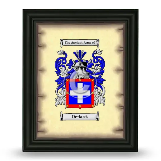 De-kock Coat of Arms Framed - Black
