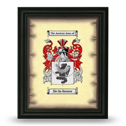 De-la-brosse Coat of Arms Framed - Black