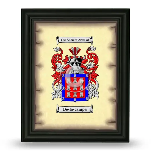 De-la-campa Coat of Arms Framed - Black