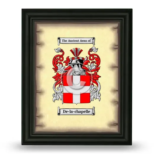 De-la-chapelle Coat of Arms Framed - Black