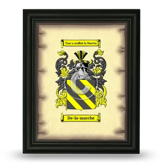 De-la-marche Coat of Arms Framed - Black