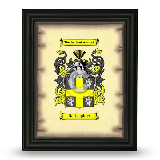 De-la-place Coat of Arms Framed - Black